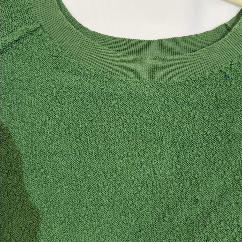 Free People Top Size M Green Cotton Textured Pullover EUC - Picture 2 of 10